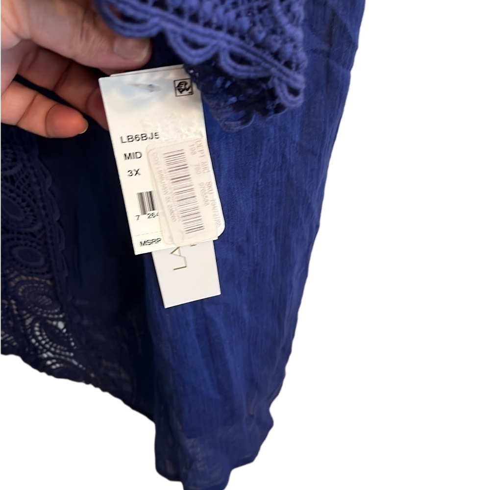 Women’s NWT Blue Embroidered Cover-Up Size 3X - Picture 3 of 5